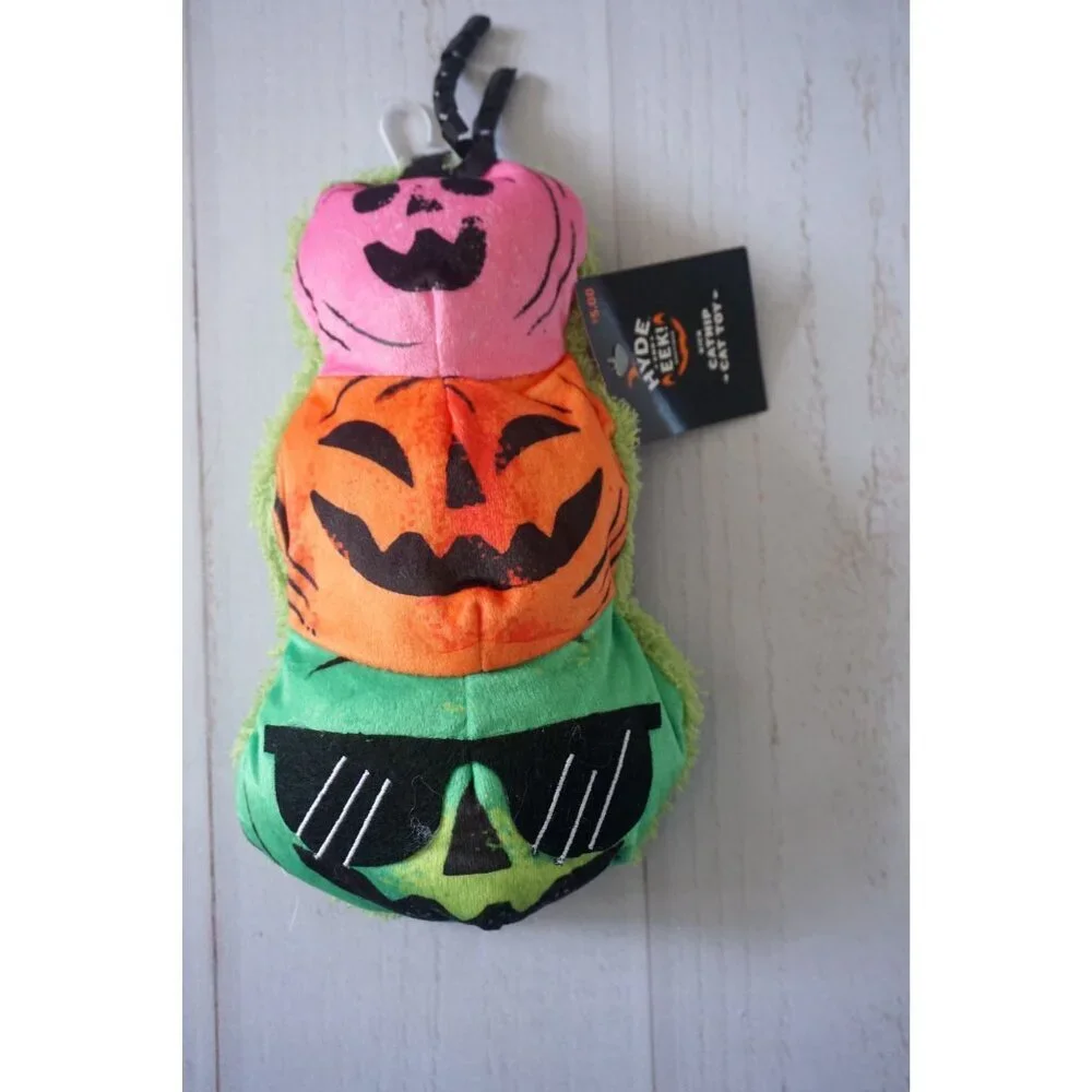 Hyde & EEK! Halloween Retro Stacked Pumpkins Kicker Plush Catnip Cat Toy